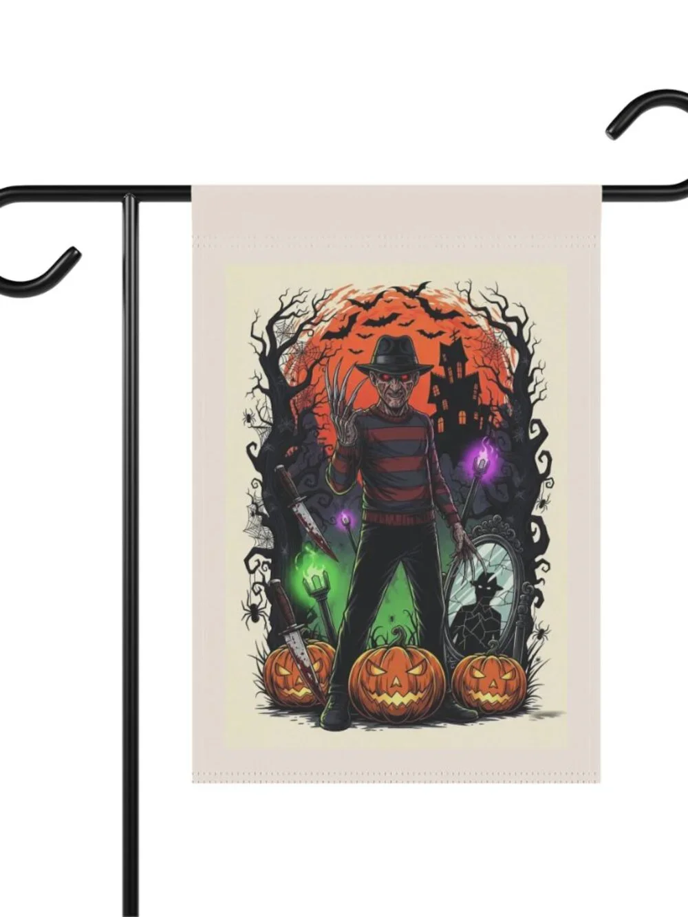 Halloween Freddy Krueger Garden Flag Spooky Decor